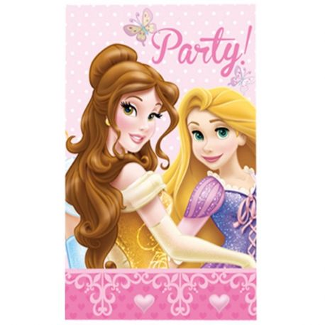 6 Biglietti di Invito Party Principesse Disney