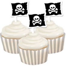 12 Avvolgi Muffin e Topper Bandiera Pirati