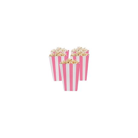 5 Porta popcorn strisce rosa