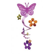 Decorazione Farfalla con pendenti Fiori Colorati
