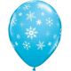 8 Palloncini Azzurri con fiocchi di neve