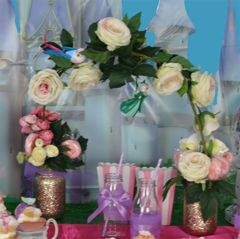 DIMAV Kit n.16 Accessori Tavola Floral addobbi Tema Fiori bellissime Decorazioni Floreali Rose boccioli di Rosa e Fiori Set Chic Elegante e di Tendenza 