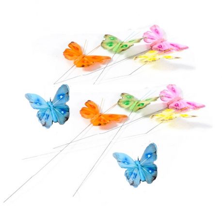 Farfalle Colorate con pick ( 6 pz) 