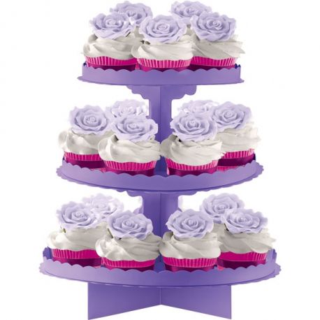 Alzatina per cupcakes Violetto a 3 piani