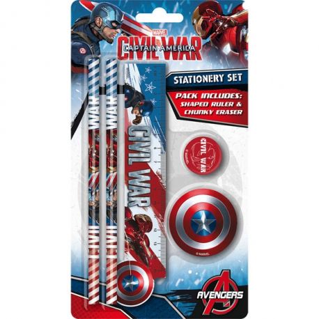 Kit cartoleria Captain America Civil War Party