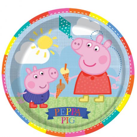 Festa Peppa Pig 8 Piatti  23 cm