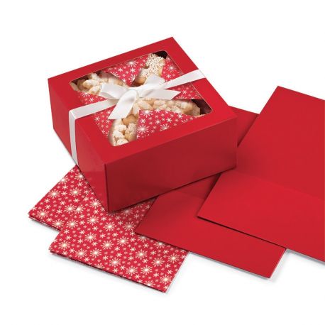 Set 3 scatole con fogli incartadolci Natale