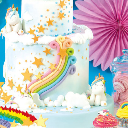 dolci a tema unicorno torta con stelle