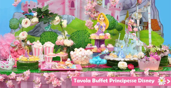 Party Bags 2 Go tema: Principesse Disney al palazzo destate per 10 persone Servizio da tavola per feste 